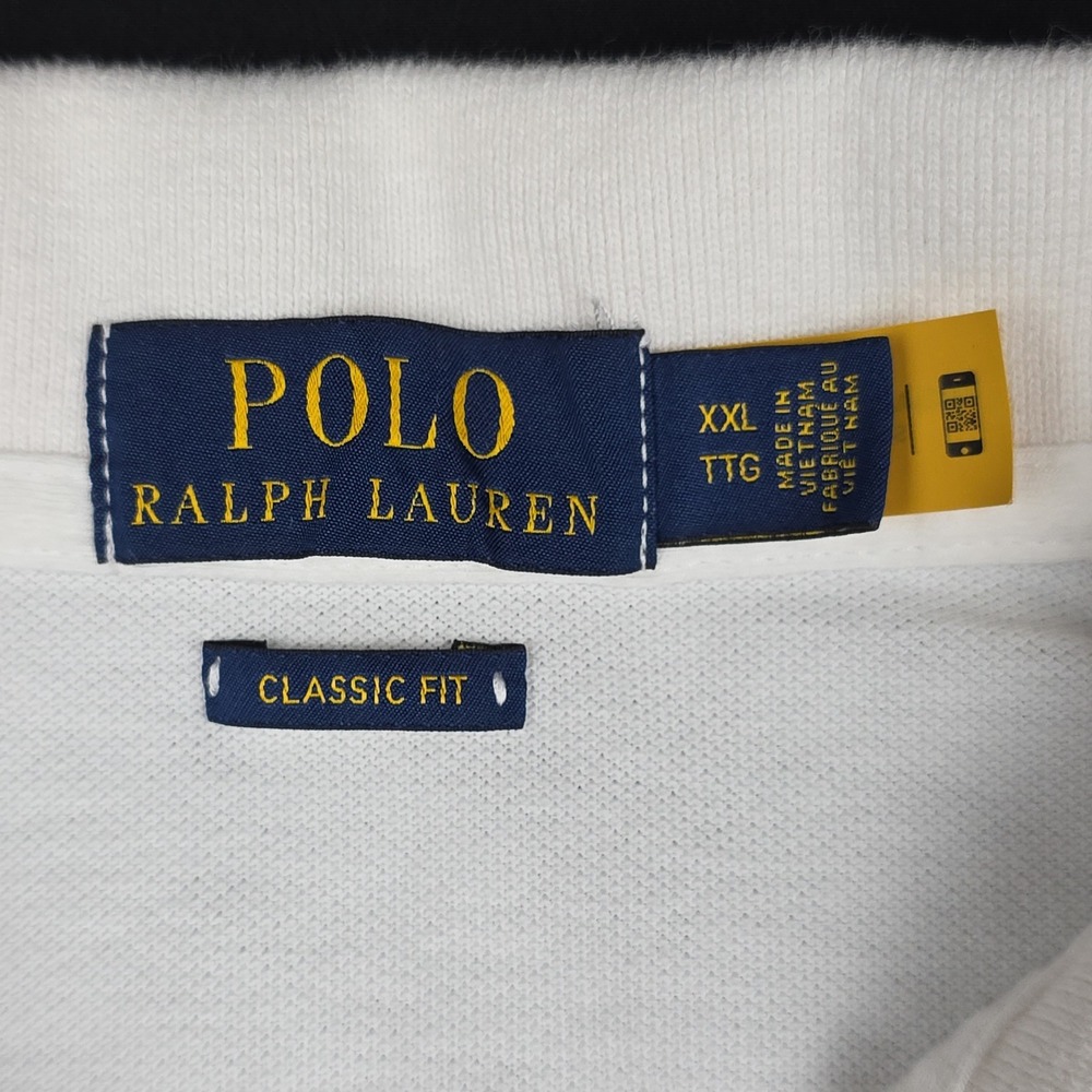 Polo Ralph Lauren Classic Fit Basketball Bear Polo Shirt Mens XXL White Cotton - Picture 5 of 9